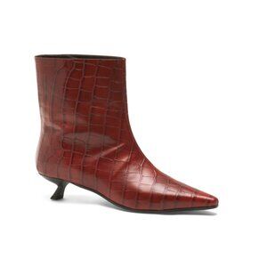 NAPOLEONI Red Made In Italy Leather Booties
